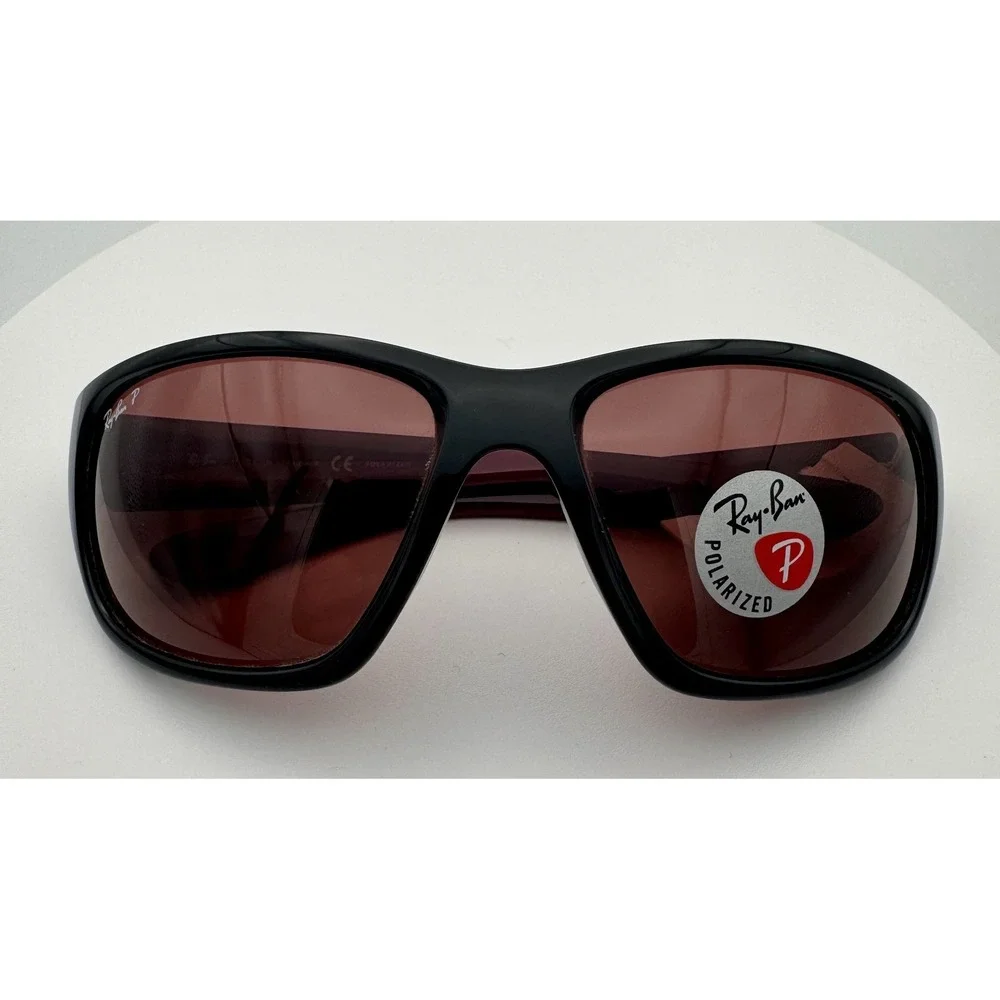 Ray Ban RB4300 6434/AF 63[]18 130 3P Polarized Sport Wrap Purple Lenses